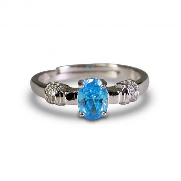 925 Silver Blue Topaz Ring