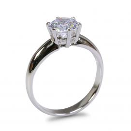 925 Silver 7.0mm Cubic Zirconia Ring