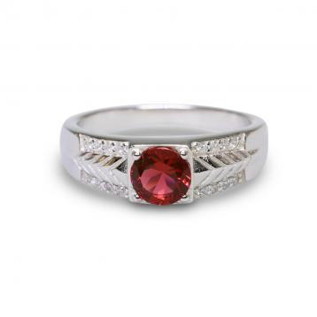 925 Silver Created Ruby Ring