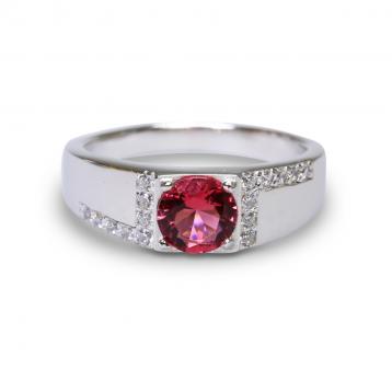 925 Silver Created Ruby Ring