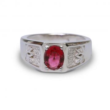 925 Silver Created Ruby Ring