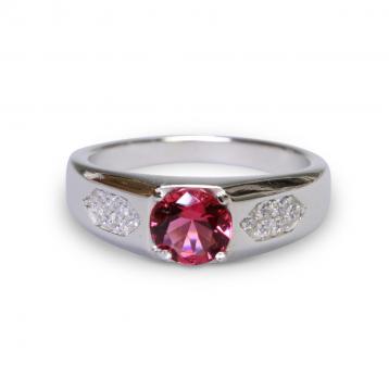 925 Silver Created Ruby Ring