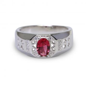 925 Silver Created Ruby Ring