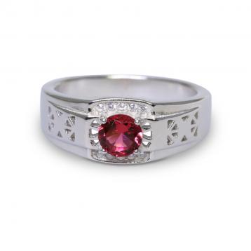 925 Silver Created Ruby Ring