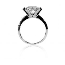 925 Silver 10.0mm Cubic Zirconia Ring