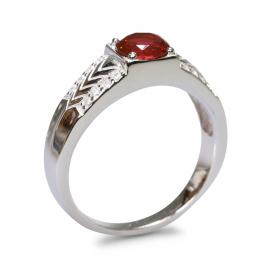 925 Silver Created Ruby Ring