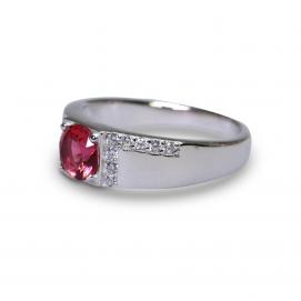 925 Silver Created Ruby Ring