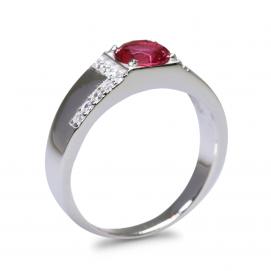 925 Silver Created Ruby Ring