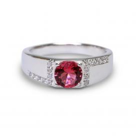925 Silver Created Ruby Ring