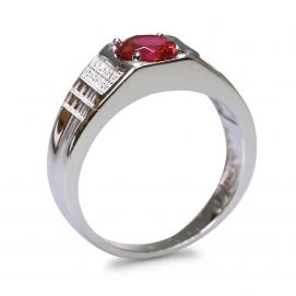 925 Silver Created Ruby Ring