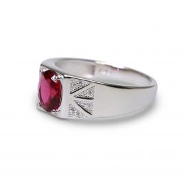 925 Silver Created Ruby Ring