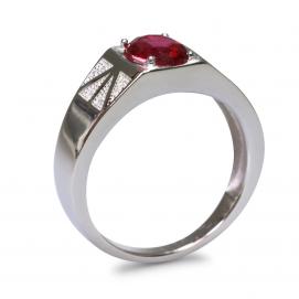 925 Silver Created Ruby Ring