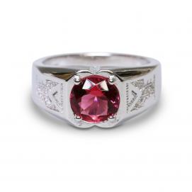 925 Silver Created Ruby Ring