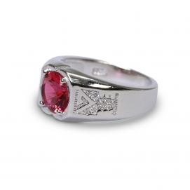 925 Silver Created Ruby Ring