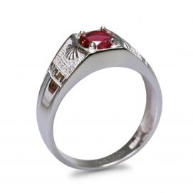 925 Silver Created Ruby Ring