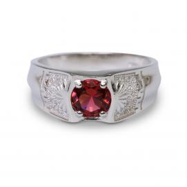 925 Silver Created Ruby Ring