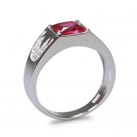 925 Silver Created Ruby Ring