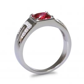 925 Silver Created Ruby Ring