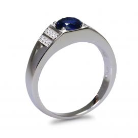 925 Silver Created Blue Sapphire Ring