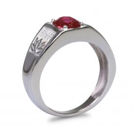 925 Silver Created Ruby Ring