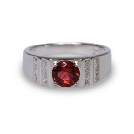 925 Silver Created Ruby Ring