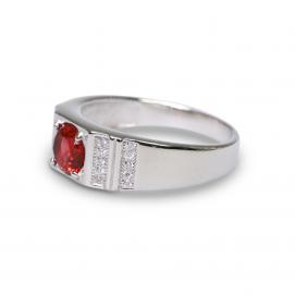 925 Silver Created Ruby Ring