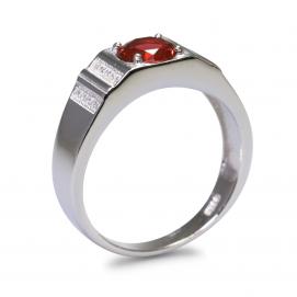 925 Silver Created Ruby Ring