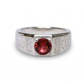 925 Silver Created Ruby Ring