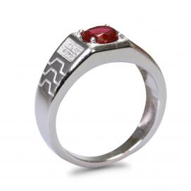 925 Silver Created Ruby Ring