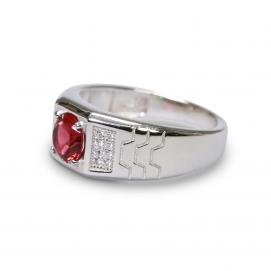 925 Silver Created Ruby Ring