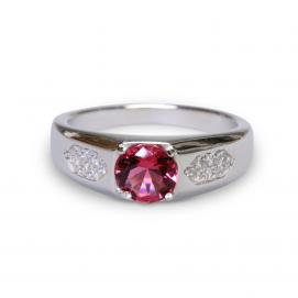 925 Silver Created Ruby Ring