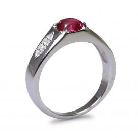 925 Silver Created Ruby Ring