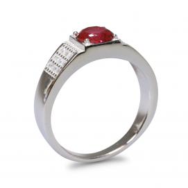 925 Silver Created Ruby Ring