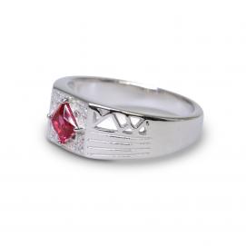 925 Silver Created Ruby Ring