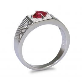 925 Silver Created Ruby Ring