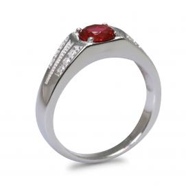 925 Silver Created Ruby Ring