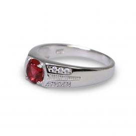 925 Silver Created Ruby Ring