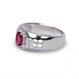 925 Silver Created Ruby Ring