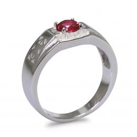 925 Silver Created Ruby Ring