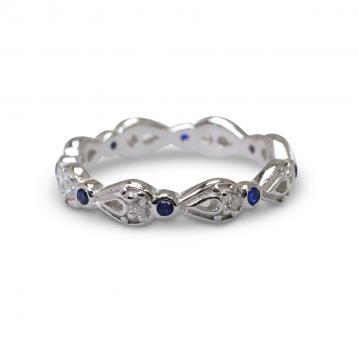 925 Silver Created Colour Stone Ring