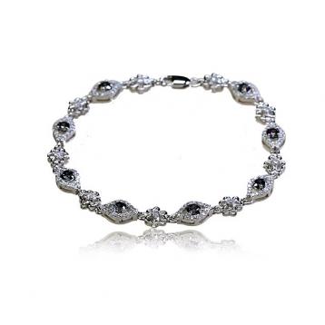 925 Silver Created Colour Stone Bracelet