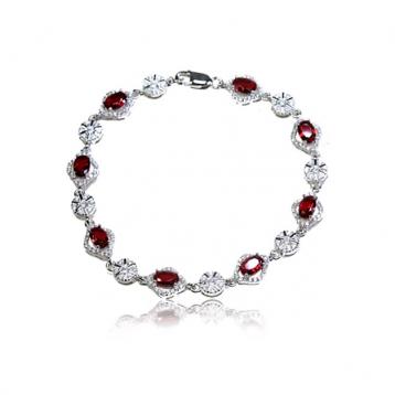 925 Silver Created Colour Stone Bracelet