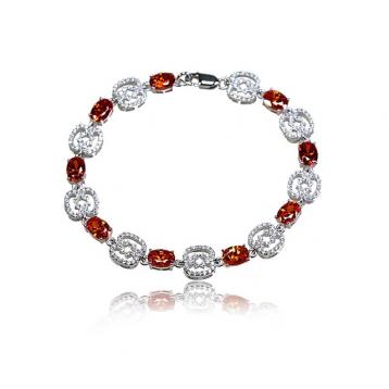 925 Silver Created Colour Stone Bracelet