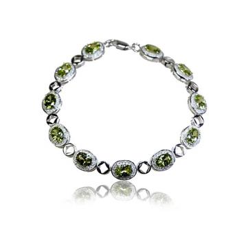 925 Silver Created Colour Stone Bracelet