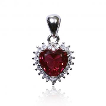 925 Silver Created Ruby Pendant