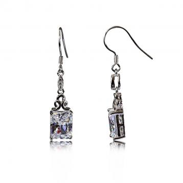 925 Silver Created Colour Stone Earring