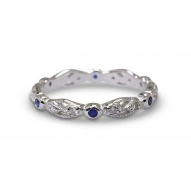 925 Silver Created Colour Stone Ring