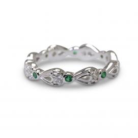 925 Silver Created Colour Stone Ring