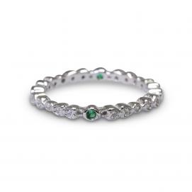 925 Silver Created Colour Stone Ring