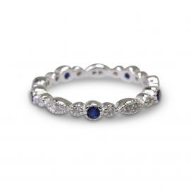 925 Silver Created Colour Stone Ring